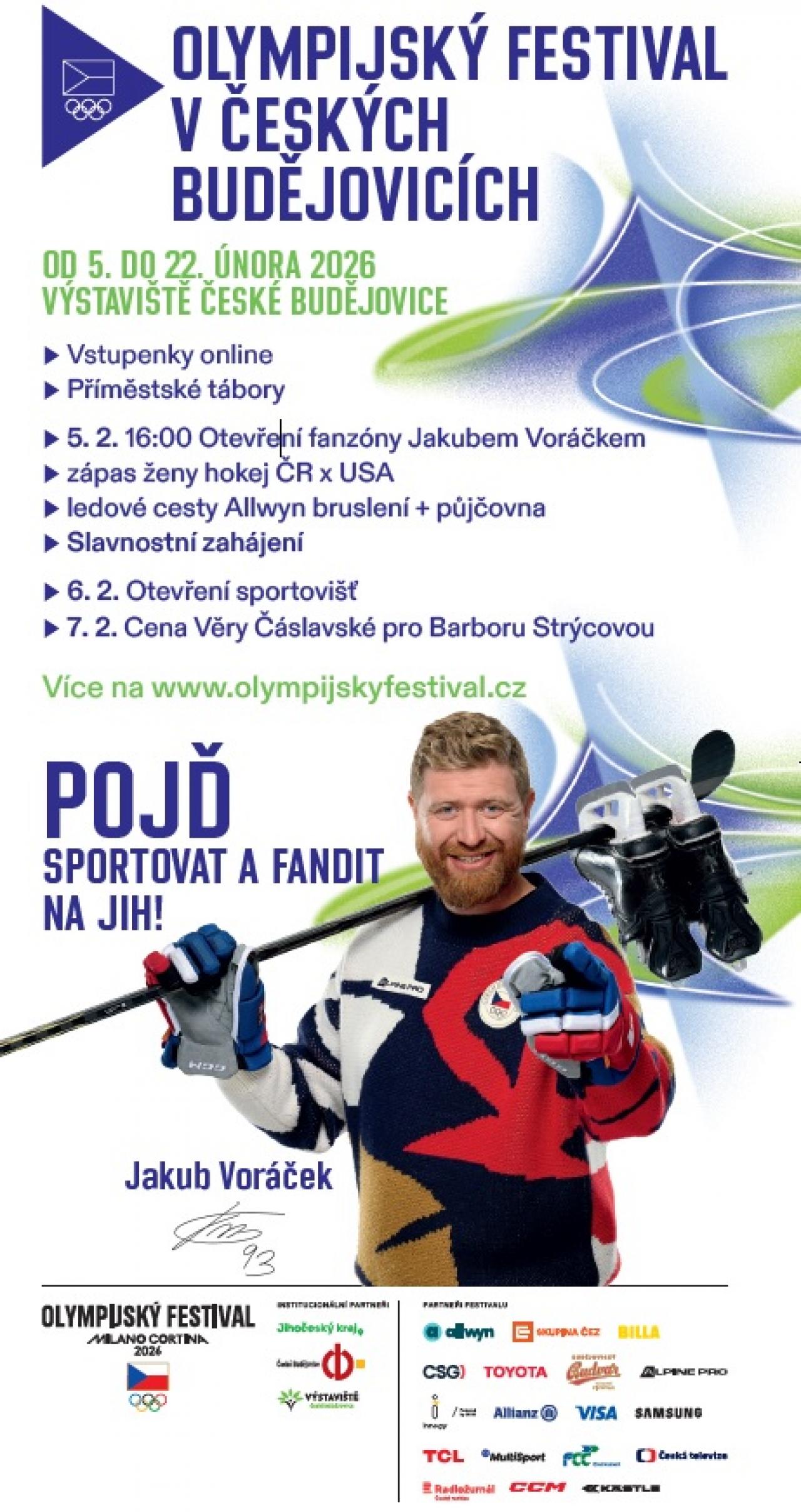 Olympijský festival - pozvánka s Jakubem Voráčkem Olympijský festival - pozvánka