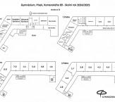 Rozmístění učeben - budova A - školní rok 2024/2025