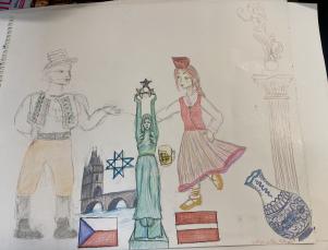 Společné dílo lotyšských a českých žáků.