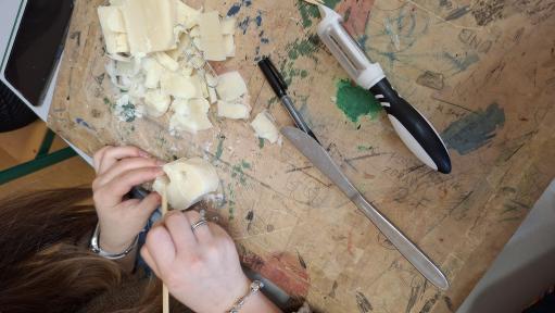 Studenti třetích ročníků při tvorbě