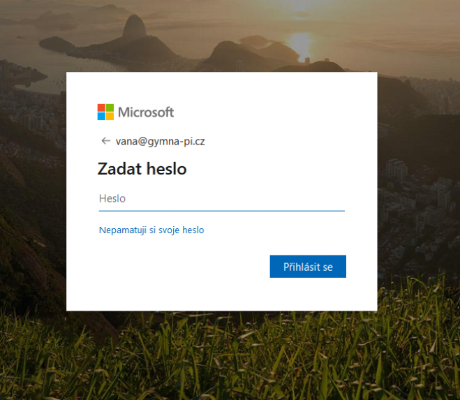 Office365 přihlášení heslo