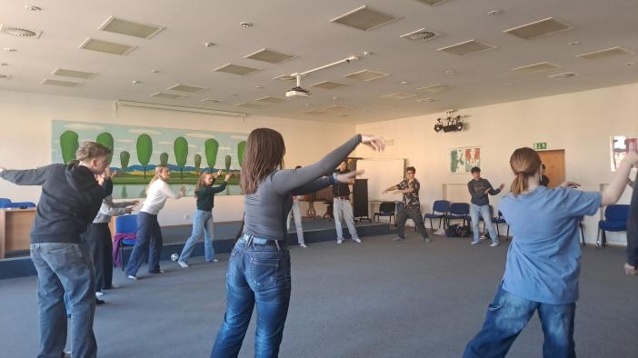 Třída 3.F. tančí na workshopu